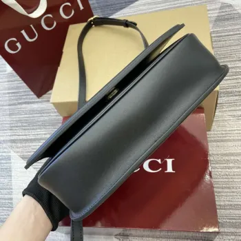 Gucci 815714 Gucci Blondie Malá Taška s Krátkým Uchem Černý kožený lem