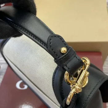 Gucci 815714 Gucci Blondie Malá Taška s Krátkým Uchem Černý kožený lem