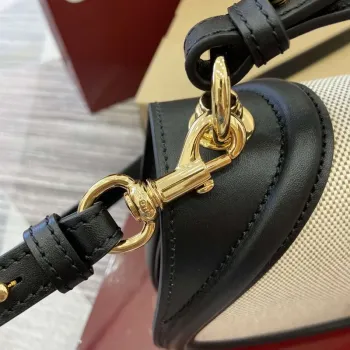 Gucci 815714 Gucci Blondie Malá Taška s Krátkým Uchem Černý kožený lem