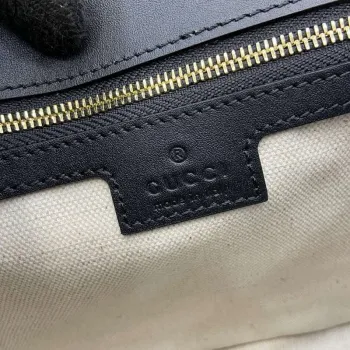 Gucci 815714 Gucci Blondie Malá Taška s Krátkým Uchem Černý kožený lem