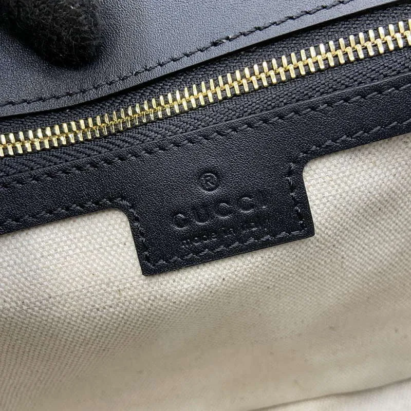 Gucci 815714 Gucci Blondie Malá Taška s Krátkým Uchem Černý kožený lem