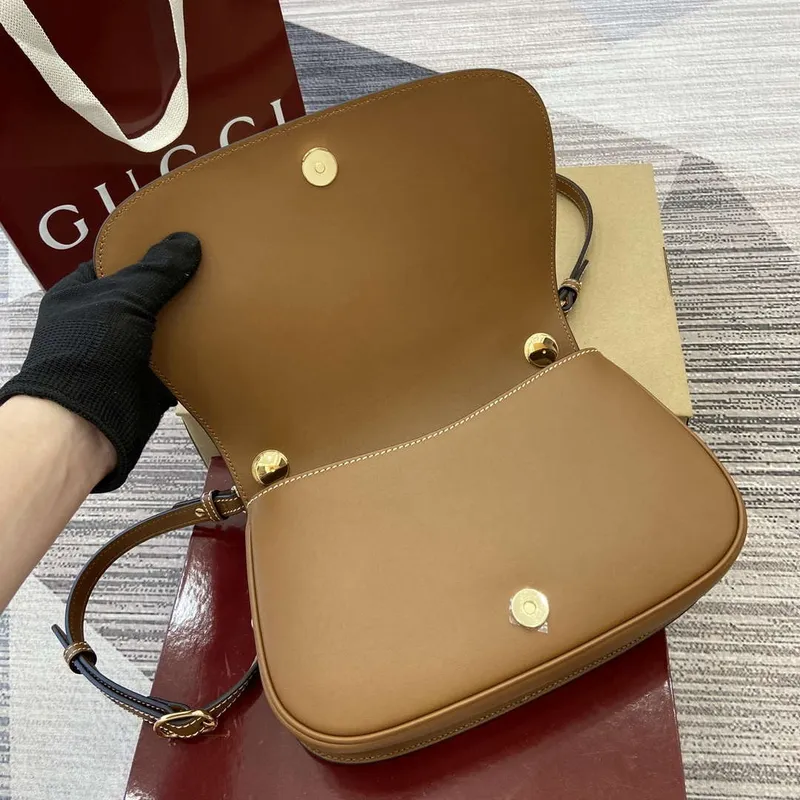 Gucci 815714 Gucci Blondie Malá kabelka s horním uchopem Béžová bavlněná lněná plátno
