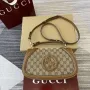 Gucci 815714 Gucci Blondie Malá Taška s Horním Uchem Béžová tmavě hnědá plátno