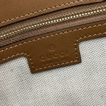 Gucci 815714 Gucci Blondie Malá Taška s Horním Uchem Béžová tmavě hnědá plátno