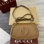 Gucci 815714 Gucci Blondie Malá Taška s Horním Uchem Hnědá Hladká Kůže