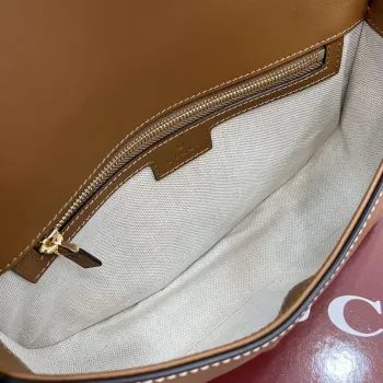 Gucci 815714 Gucci Blondie Malá Taška s Horním Uchem Hnědá Hladká Kůže