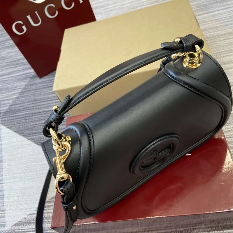 Gucci 815714 Gucci Blondie Malá kabelka s horním uchem Černá hladká kůže