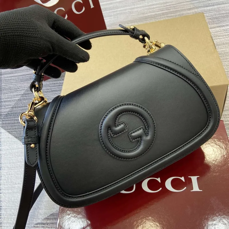 Gucci 815714 Gucci Blondie Malá kabelka s horním uchem Černá hladká kůže