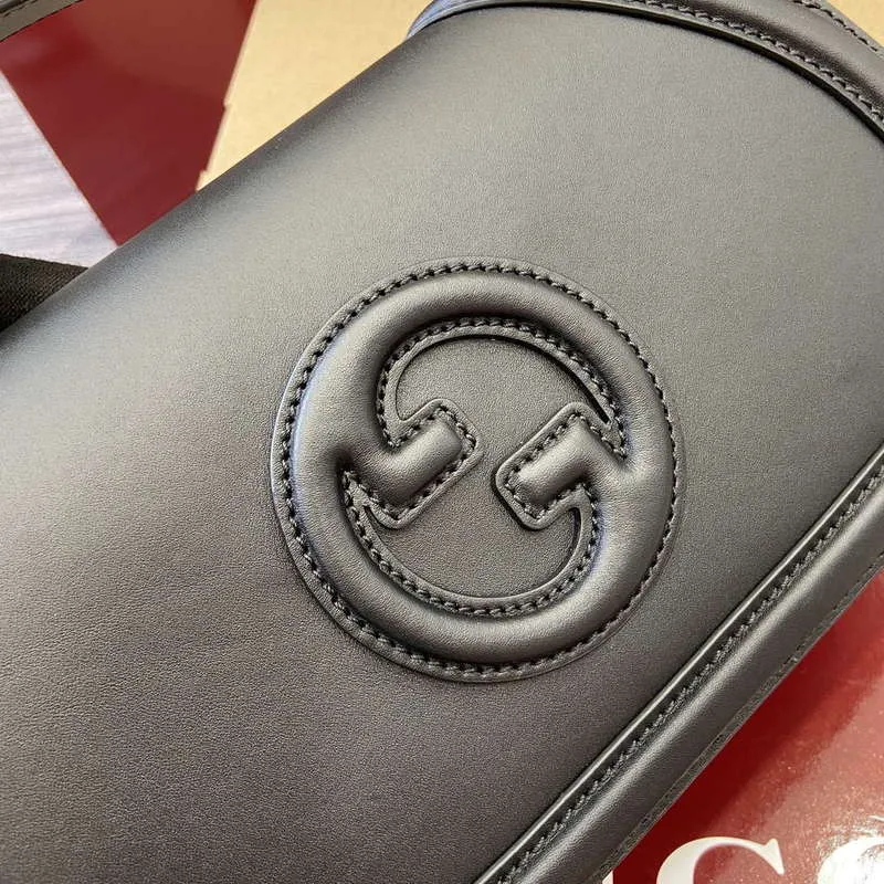 Gucci 815714 Gucci Blondie Malá kabelka s horním uchem Černá hladká kůže