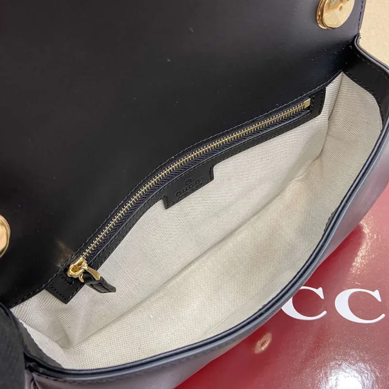 Gucci 815714 Gucci Blondie Malá kabelka s horním uchem Černá hladká kůže