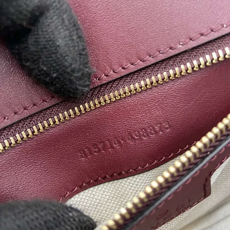 Gucci 815714 Gucci Blondie Malá Taška s Krátkým Uchem Vínově Červená