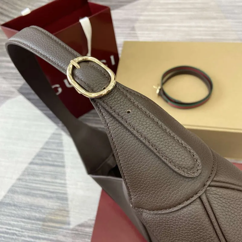 Gucci 813650 Jackie Velká Kabelka přes Rameno Hnědá