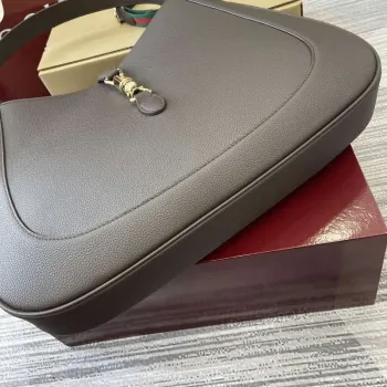 Gucci 813650 Jackie Velká Kabelka přes Rameno Hnědá