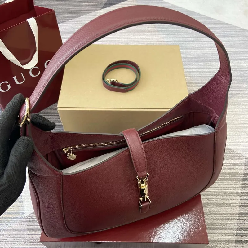 Gucci 813650 Jackie Velká Kabelka Přes Rameno Červená