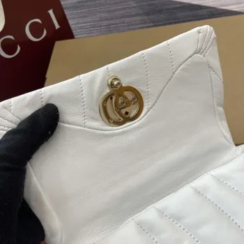 Gucci 806017 GG Milano Mini Top Handle Bag Bílá nadýchaná prošívaná kůže