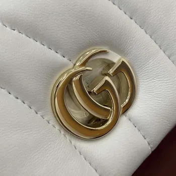 Gucci 806017 GG Milano Mini Top Handle Bag Bílá nadýchaná prošívaná kůže