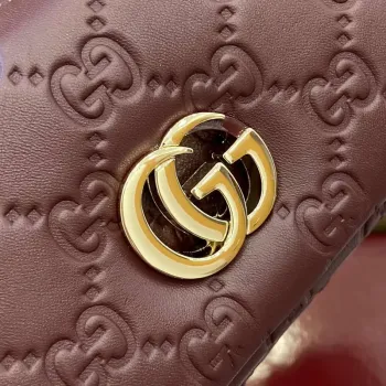 Gucci 806017 GG Milano Mini Taška s Horním Uchem Červená GG měkká kůže