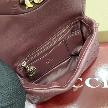 Gucci 806017 GG Milano Mini Taška s Horním Uchem Červená GG měkká kůže