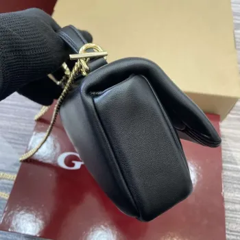 Gucci 806017 GG Milano Mini Top Handle Bag Černá nadýchaná kůže