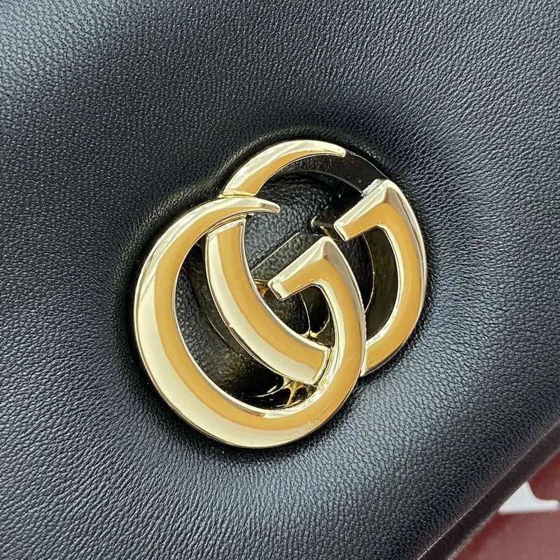 Gucci 806017 GG Milano Mini Top Handle Bag Černá nadýchaná kůže