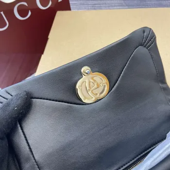 Gucci 806017 GG Milano Mini Top Handle Bag Černá nadýchaná kůže