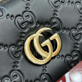 Gucci 806017 GG Milano Mini Top Handle Bag Černá GG nadýchaná kůže