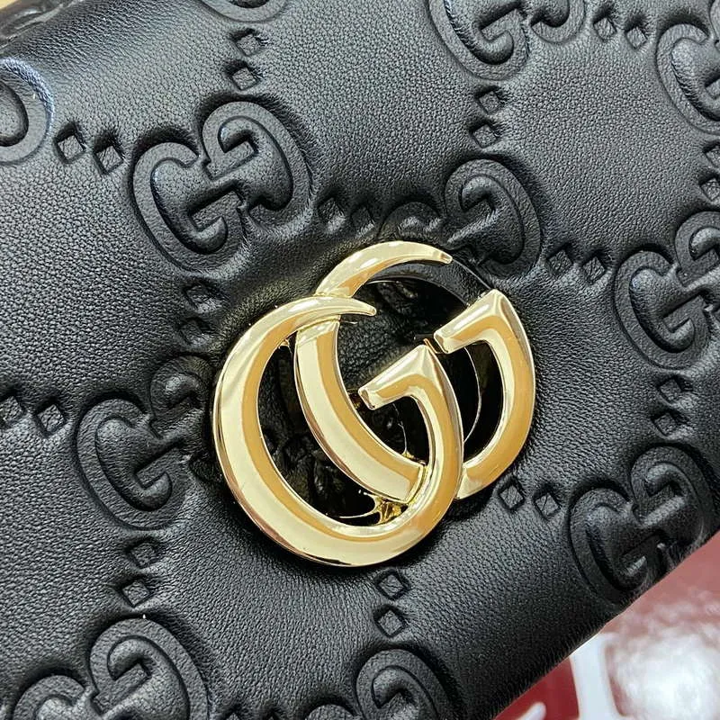 Gucci 806017 GG Milano Mini Top Handle Bag Černá GG nadýchaná kůže