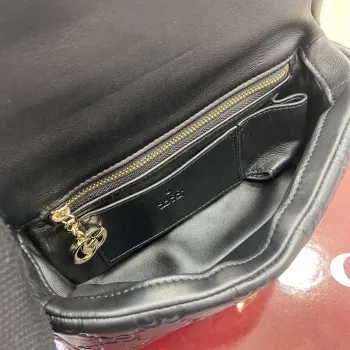 Gucci 806017 GG Milano Mini Top Handle Bag Černá GG nadýchaná kůže
