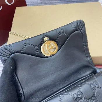 Gucci 806017 GG Milano Mini Top Handle Bag Černá GG nadýchaná kůže