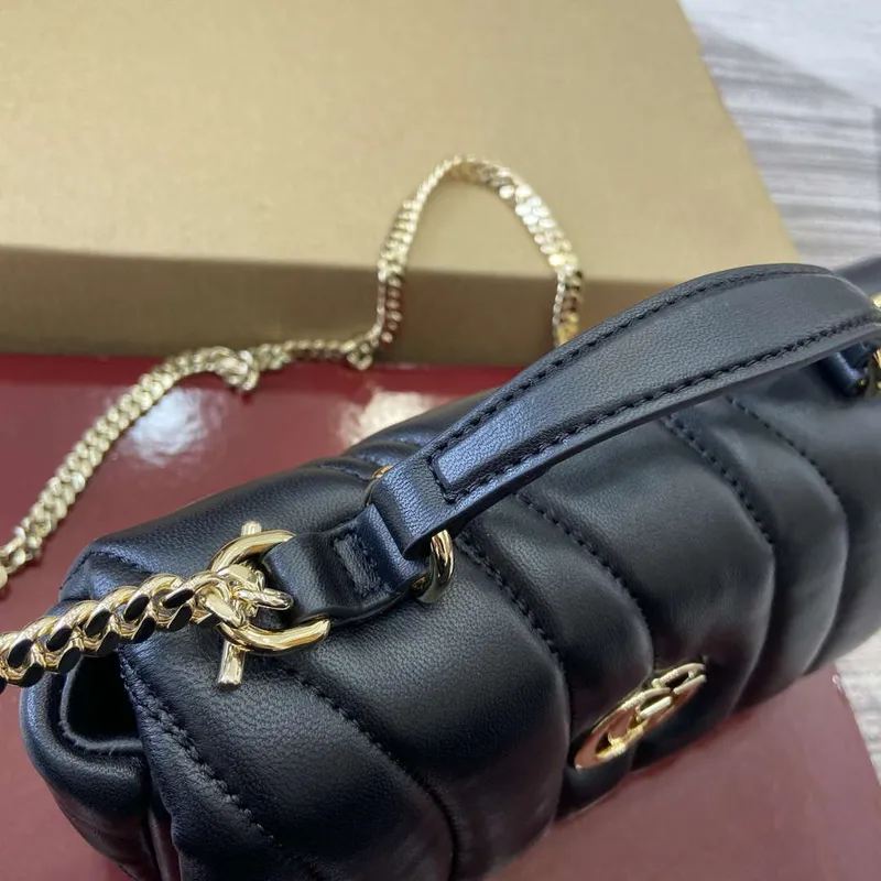 Gucci 806017 GG Milano Mini Top Handle Bag Černá nadýchaná prošívaná kůže