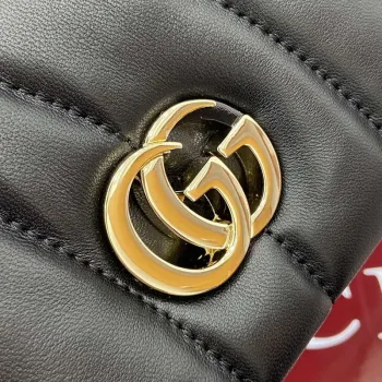 Gucci 806017 GG Milano Mini Top Handle Bag Černá nadýchaná prošívaná kůže