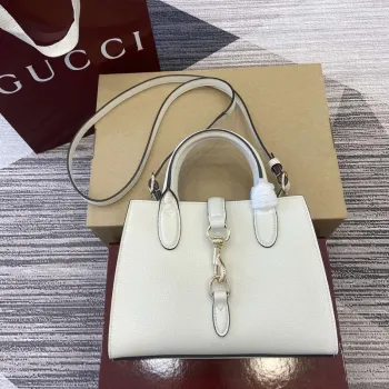 Gucci 795349 Malá taška přes rameno s uzávěrem na háček slonová kost