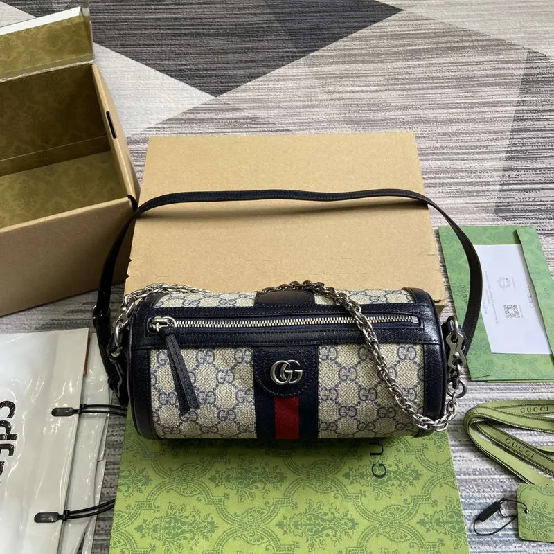Gucci 795194 Ophidia Malá Kabelka Přes Rameno Modrá