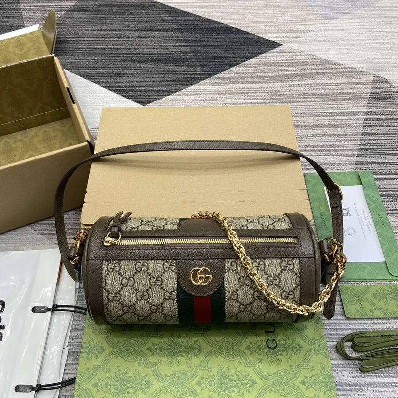 Gucci 795194 Ophidia Malá Kabelka Přes Rameno Hnědá