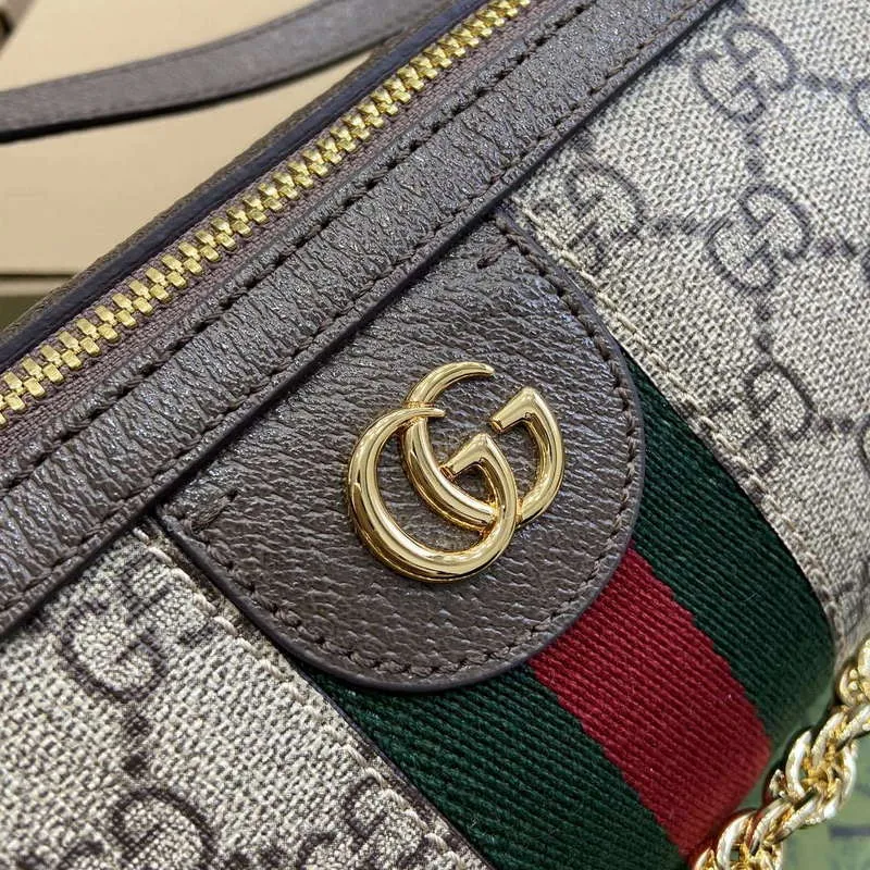 Gucci 795194 Ophidia Malá Kabelka Přes Rameno Hnědá