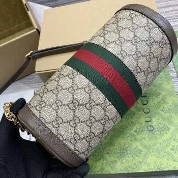 Gucci 795194 Ophidia Malá Kabelka Přes Rameno Hnědá