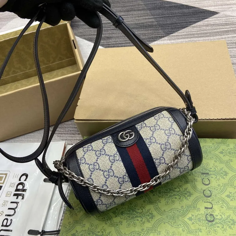 Gucci 795208 Ophidia Mini Ramenní Taška Modrá