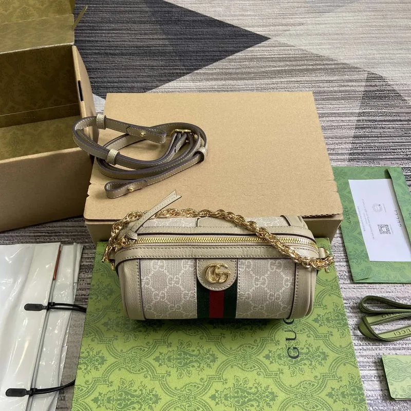 Gucci 795208 Ophidia Mini Ramenní Taška Ovesná
