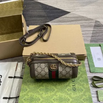 Gucci 795208 Ophidia Mini Ramenní Taška Hnědá