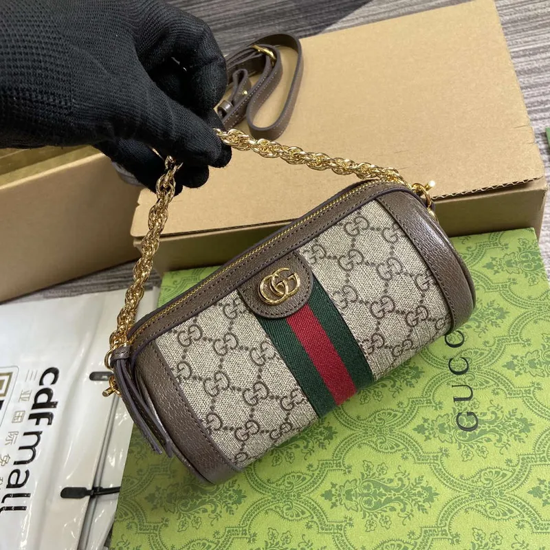 Gucci 795208 Ophidia Mini Ramenní Taška Hnědá