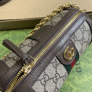 Gucci 795208 Ophidia Mini Ramenní Taška Hnědá