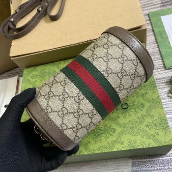 Gucci 795208 Ophidia Mini Ramenní Taška Hnědá