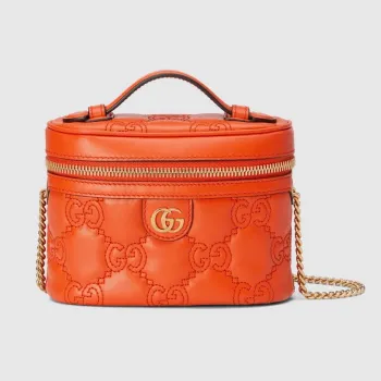 Gucci 723770 GG Matelasse Mini Taška s Uchem Oranžová
