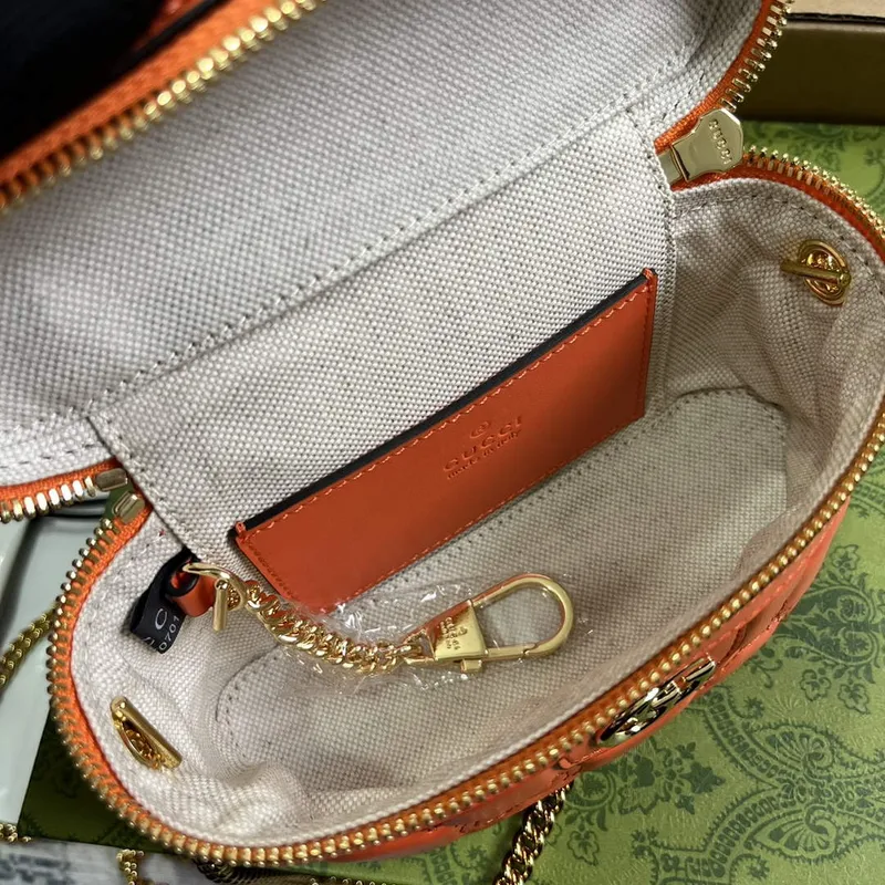 Gucci 723770 GG Matelasse Mini Taška s Uchem Oranžová