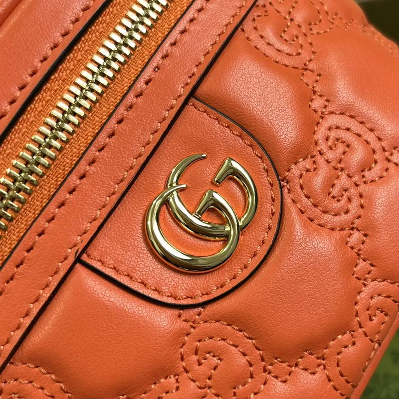 Gucci 723770 GG Matelasse Mini Taška s Uchem Oranžová