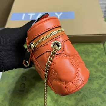 Gucci 723770 GG Matelasse Mini Taška s Uchem Oranžová