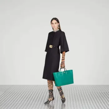Gucci 739730 Ophidia Střední Tote Taška Zelená kůže