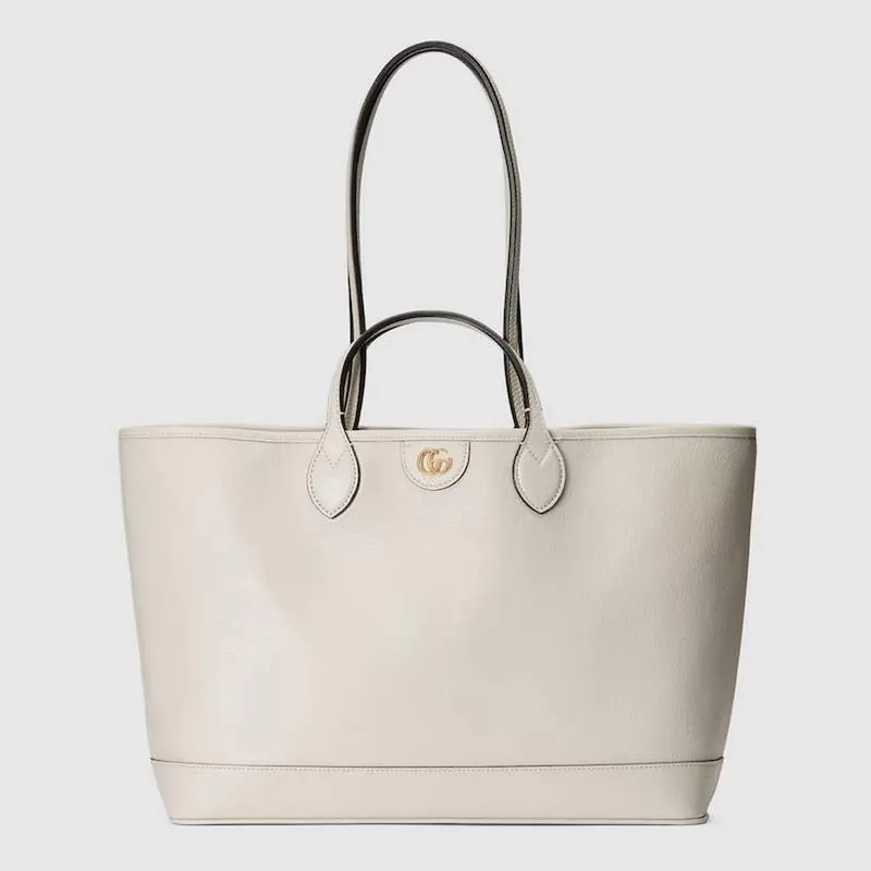 Gucci 739730 Ophidia Střední Tote Taška Bílá kůže
