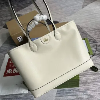 Gucci 739730 Ophidia Střední Tote Taška Bílá kůže