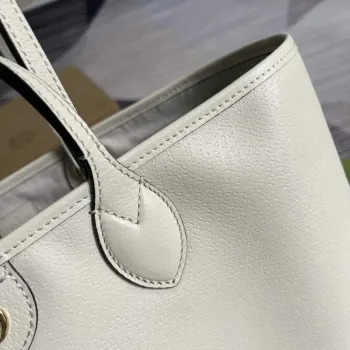 Gucci 739730 Ophidia Střední Tote Taška Bílá kůže